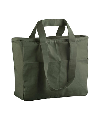 Westford Mill WM604 Double-handle cargo pocket tote in Olive Green