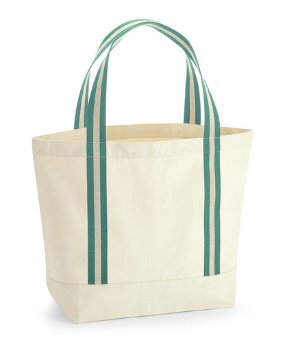 Westford Mill WM690 EarthAware® organic boat bag in Natural/Sage Green