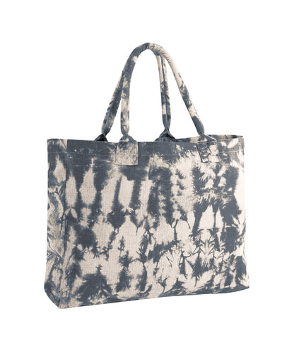 Westford Mill WM930 Tie-dye canvas tote bag in Natural Black Tie-Dye