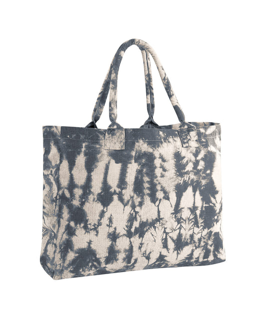 Westford Mill WM930 Tie-dye canvas tote bag in Natural Black Tie-Dye