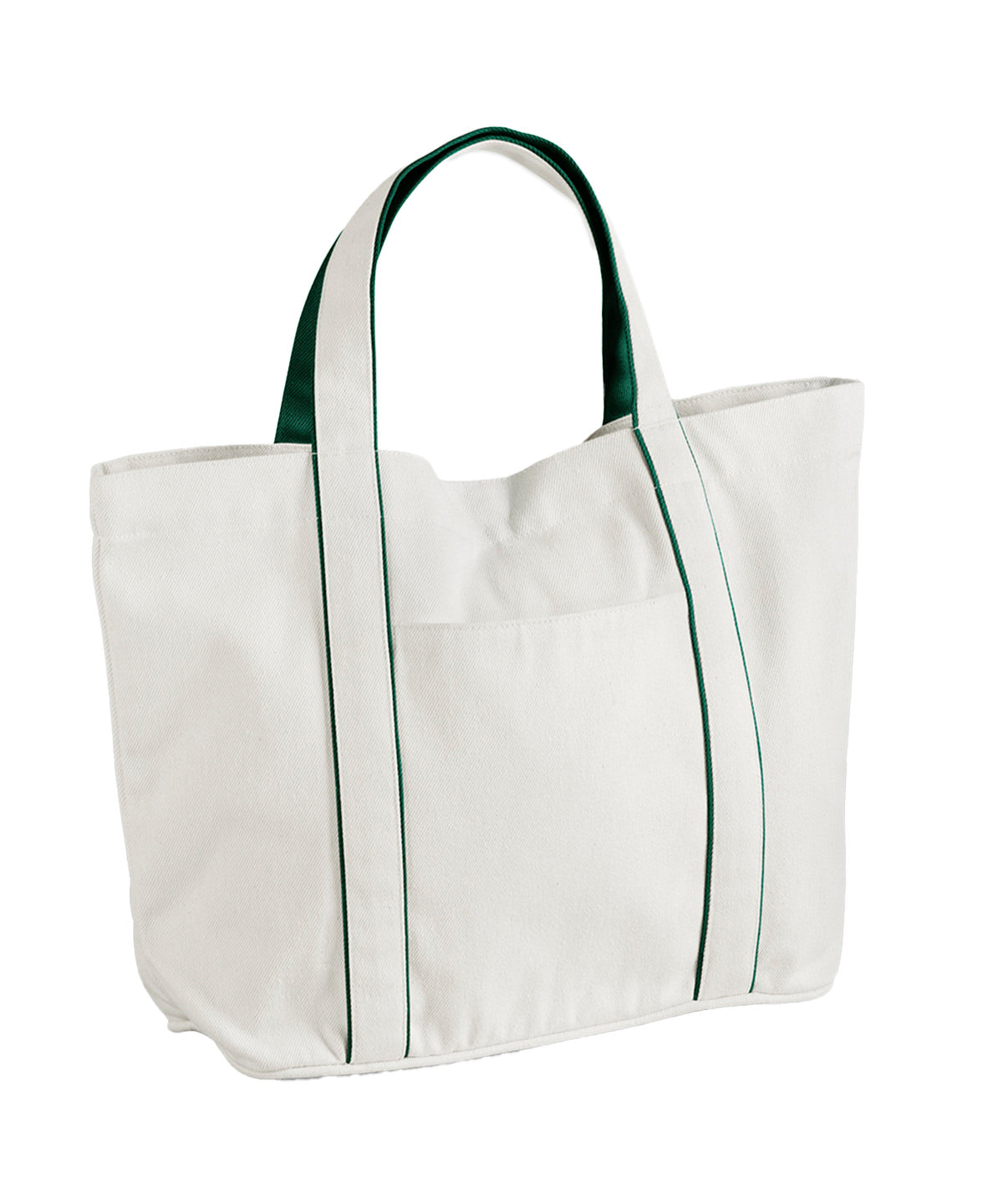Westford Mill WM950 Courtside medium tote in Soft White/Bottle Green