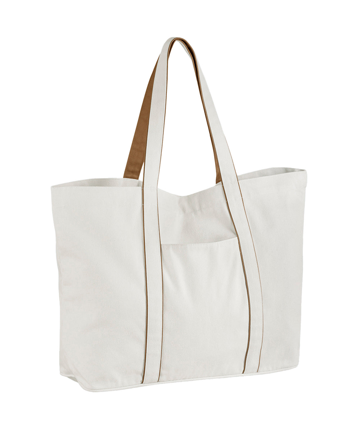 Westford Mill WM952 Courtside large tote in Soft White/Caramel
