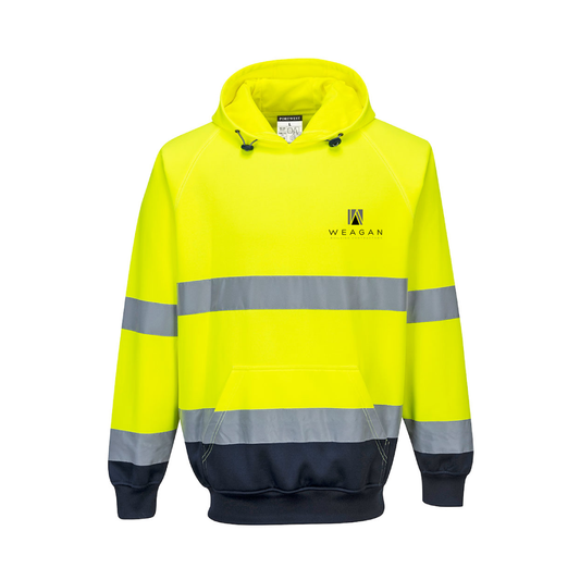 B316 - Hi-Vis Contrast Hoodie Yellow/Navy - Weagan
