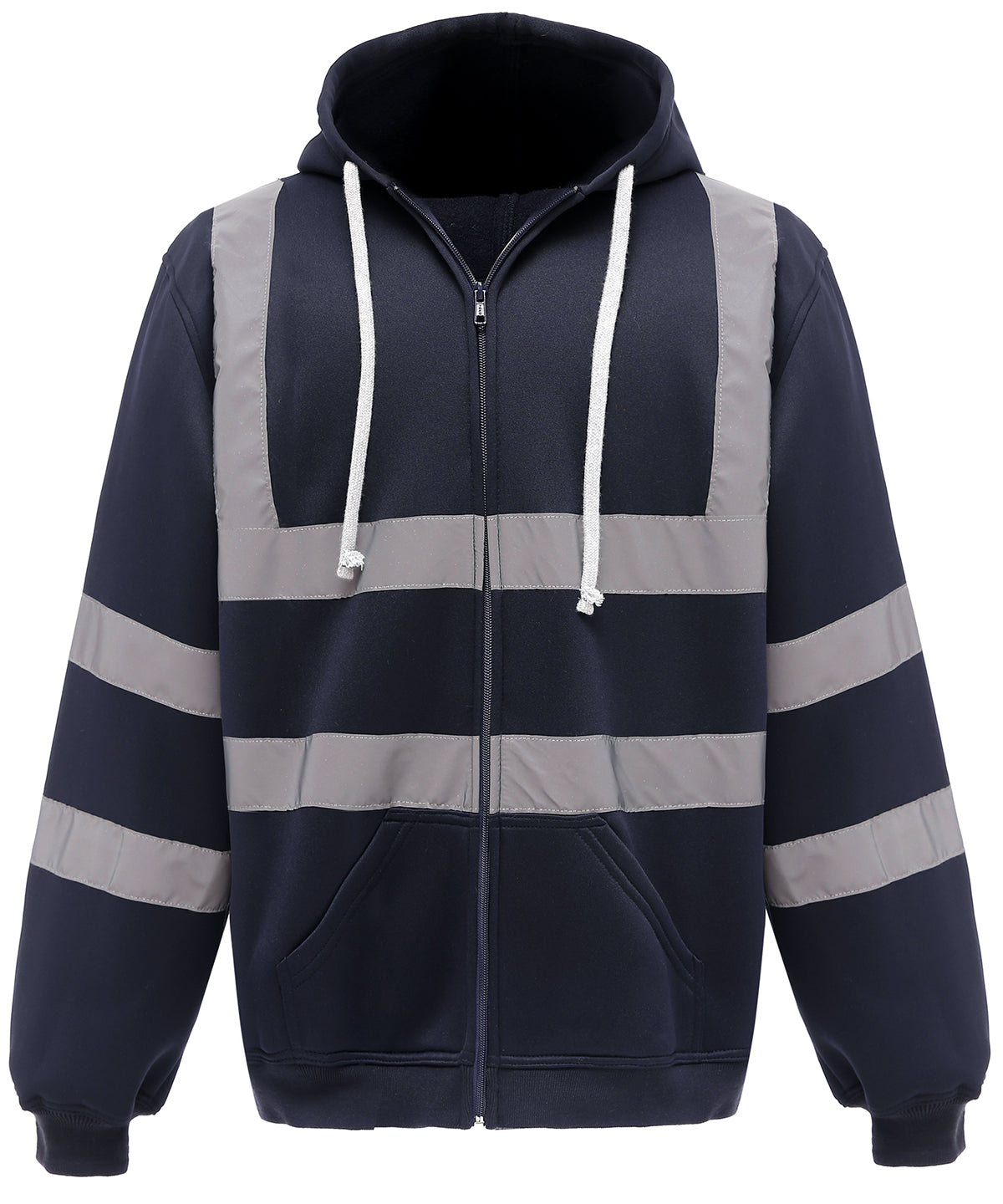 Yoko YK012 Hi-vis zip hoodie (HVK07) in Navy