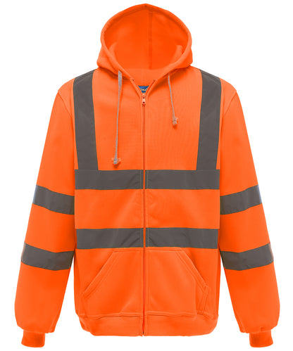 Yoko YK012 Hi-vis zip hoodie (HVK07) in Orange