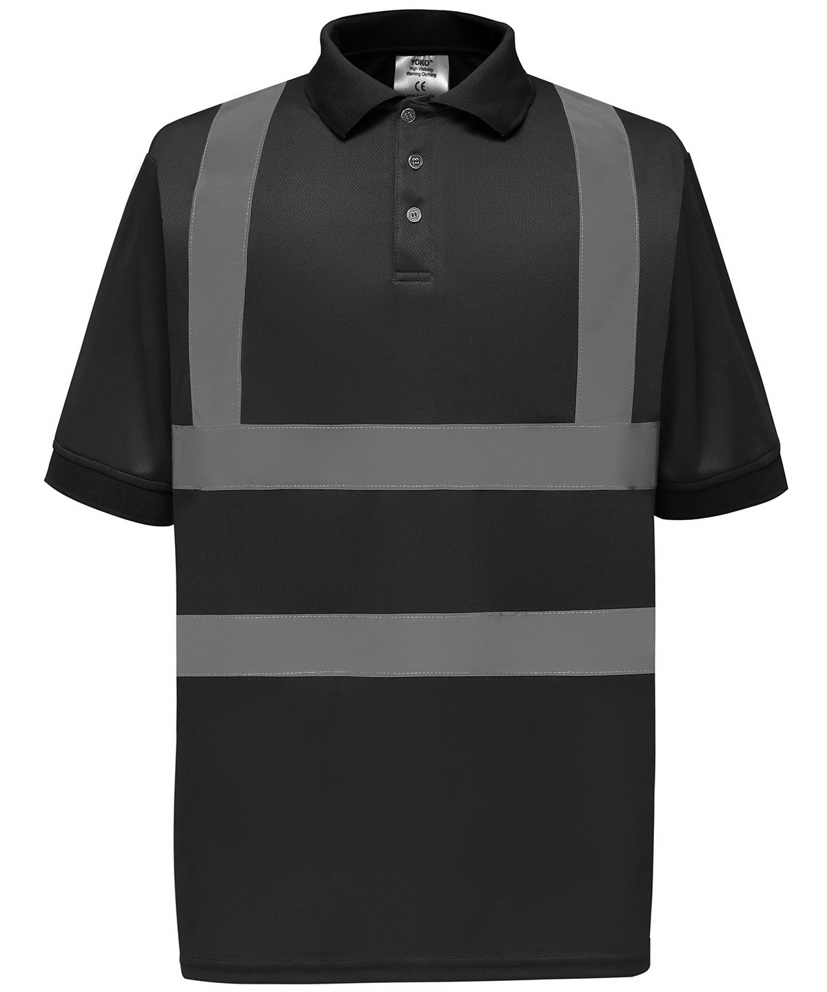 Yoko YK020 Hi-vis short sleeve polo (HVJ210) in Black