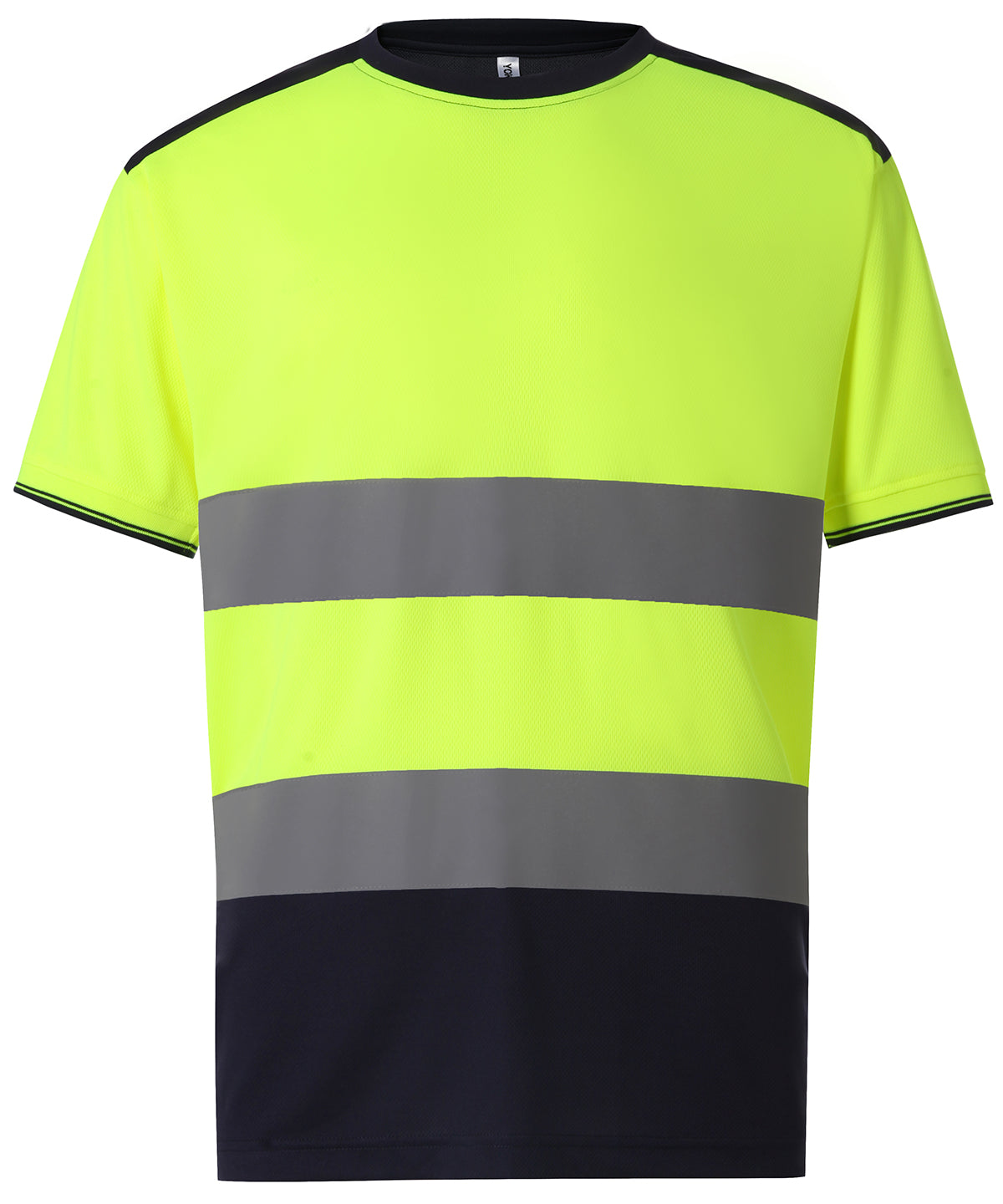Yoko YK034 Hi-vis two-tone t-shirt (HVJ400) in Yellow/Navy