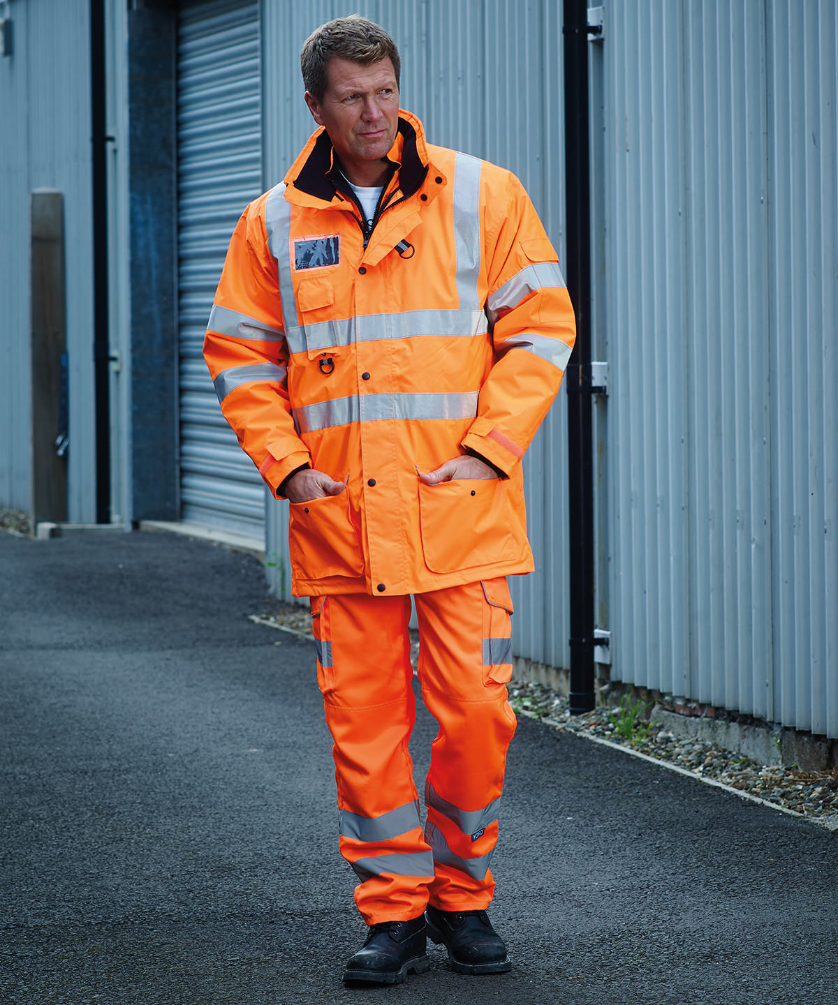 Yoko YK073 Hi-vis polycotton cargo trousers with kneepad pockets (HV018T/3M)