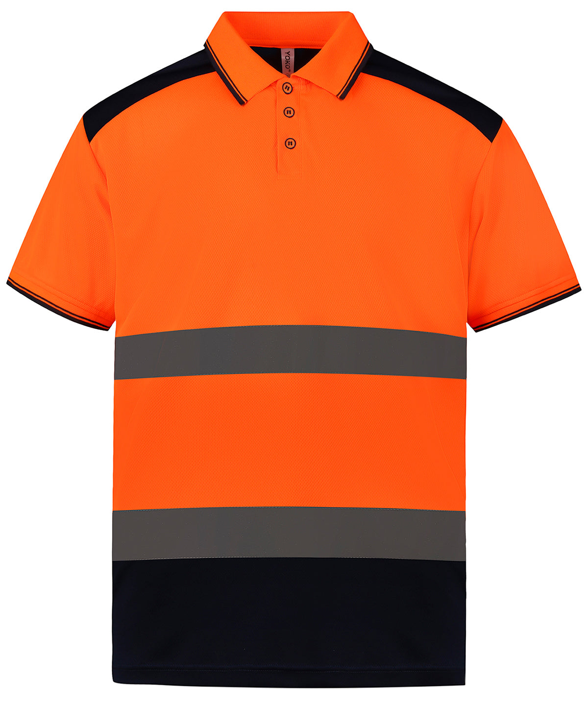Yoko YK104 Hi-vis two-tone polo shirt (HVJ220) in Orange/Navy