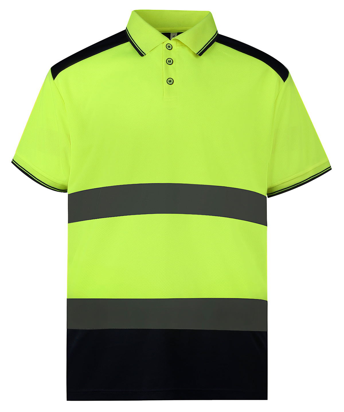 Yoko YK104 Hi-vis two-tone polo shirt (HVJ220) in Yellow/Navy