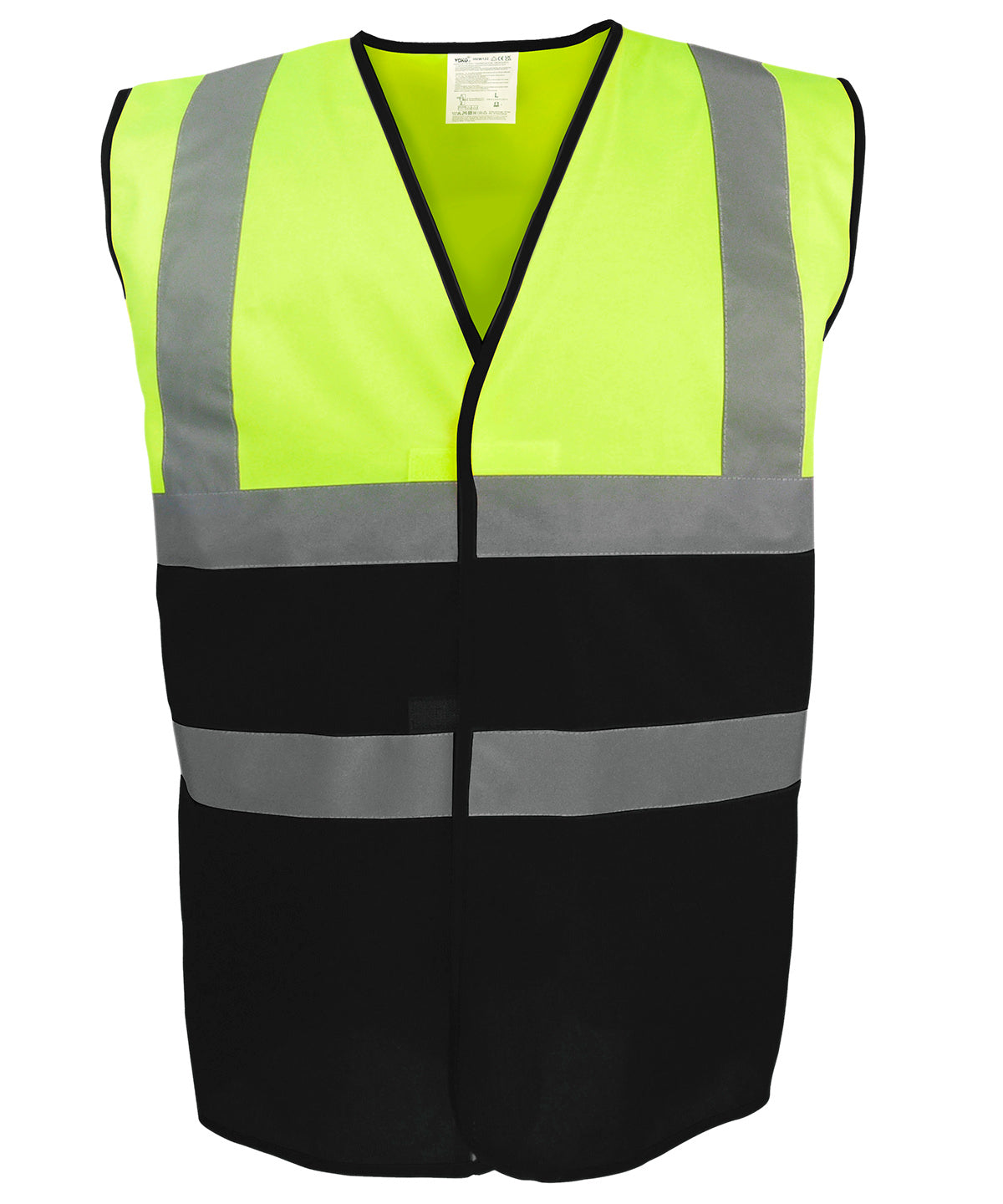 Yoko YK107 Hi-vis two-tone waistcoat (HVW122) in Hi-vis Yellow/Black