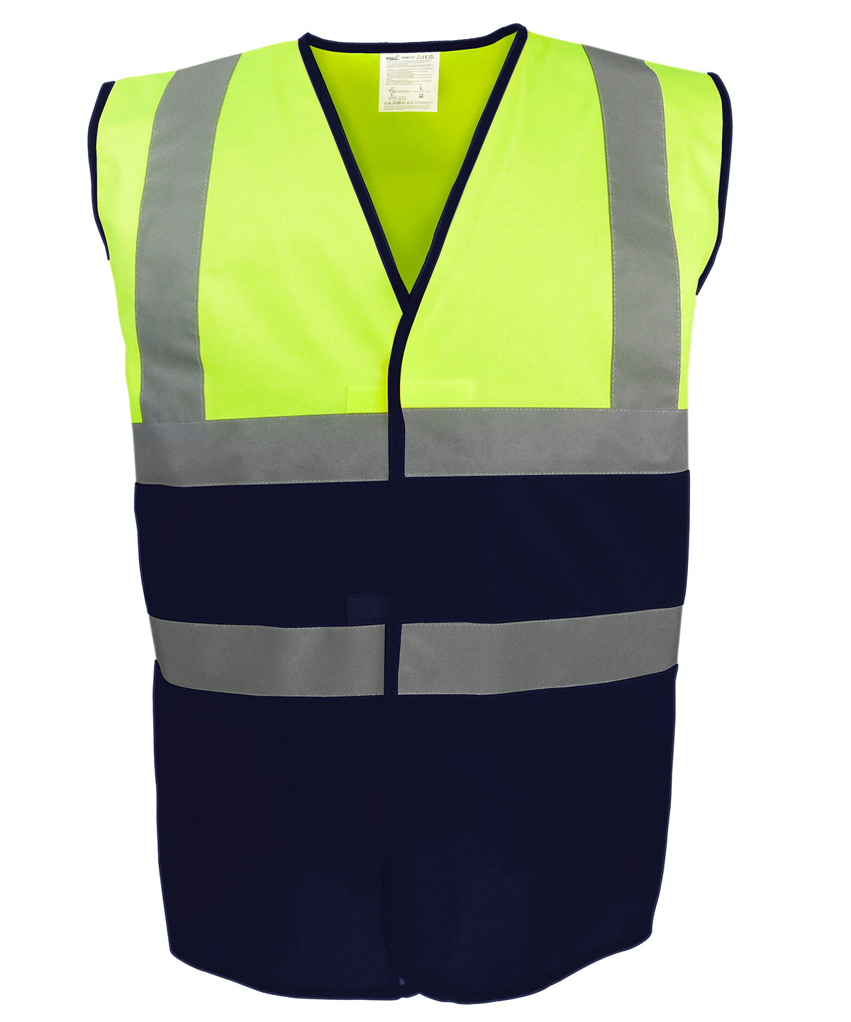 Yoko YK107 Hi-vis two-tone waistcoat (HVW122) in Hi-vis Yellow/Navy