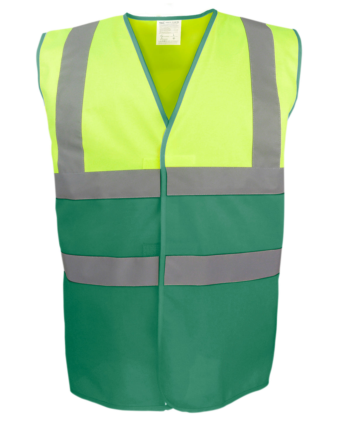 Yoko YK107 Hi-vis two-tone waistcoat (HVW122) in Hi-vis Yellow/Paramedic Green