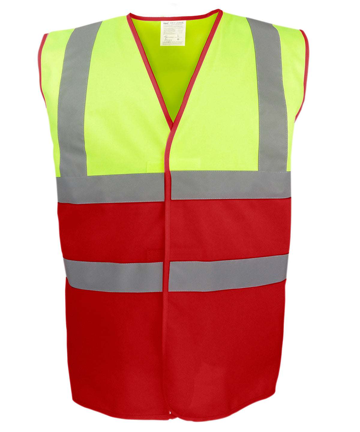 Yoko YK107 Hi-vis two-tone waistcoat (HVW122) in Hi-vis Yellow/Red