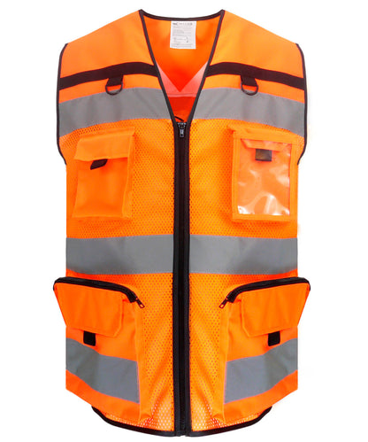 Yoko YK108 Hi-vis ripstop tool vest (HVW108) in Hi-vis Orange Mesh