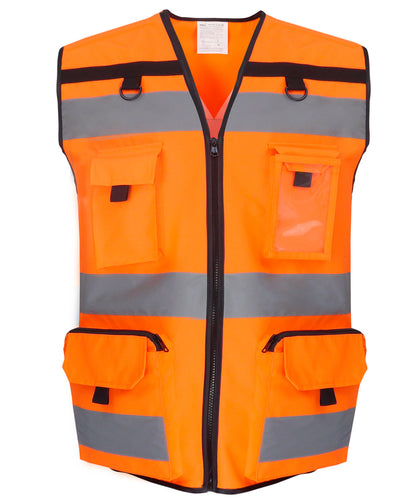 Yoko YK108 Hi-vis ripstop tool vest (HVW108) in Hi-vis Orange