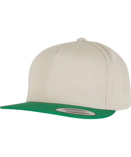 Flexfit by Yupoong YP019 Classic 5-panel snapback (6007) in Beige/Green