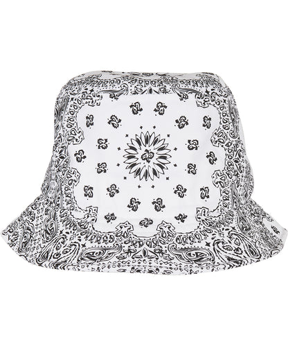 Flexfit by Yupoong YP140 Bandana print bucket hat (5003BP) in White