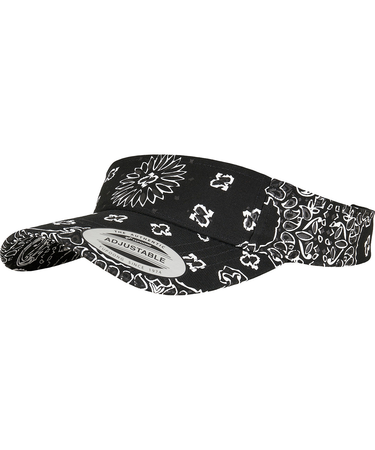 Flexfit by Yupoong YP143 Bandana print visor (8888BP) in Black