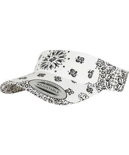 Flexfit by Yupoong YP143 Bandana print visor (8888BP) in White