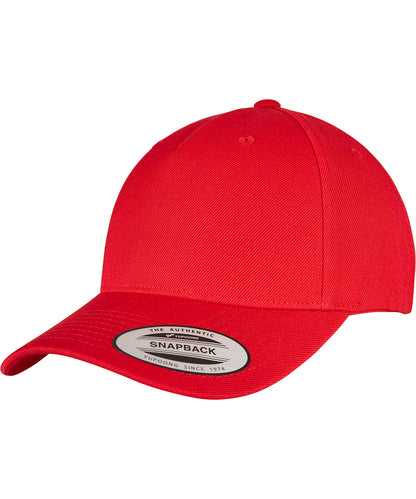Flexfit by Yupoong YP158 YP classics 5-panel premium curved visor snapback cap (5789M) in Red