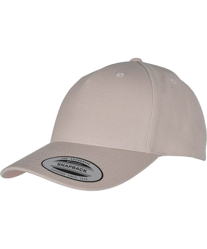 Flexfit by Yupoong YP158 YP classics 5-panel premium curved visor snapback cap (5789M) in Stone