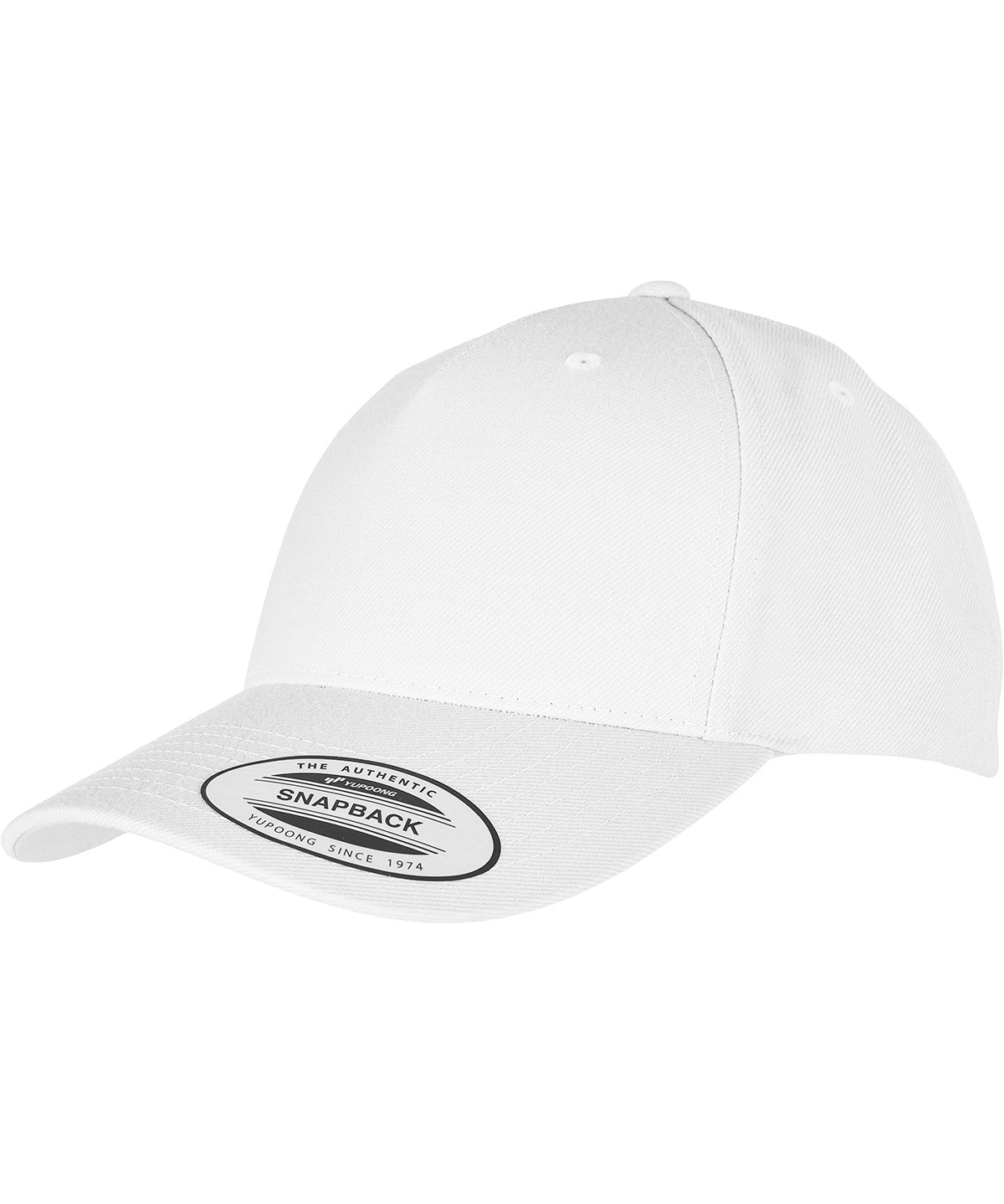 Flexfit by Yupoong YP158 YP classics 5-panel premium curved visor snapback cap (5789M) in White