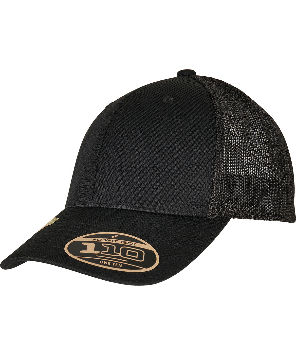 Flexfit by Yupoong YP186 110 Recycled alpha shape trucker (110RA) in Black