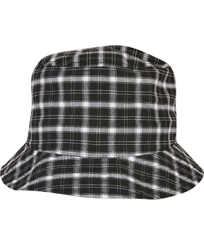 Flexfit by Yupoong YP198 Check bucket hat (5003C) in Black/Grey