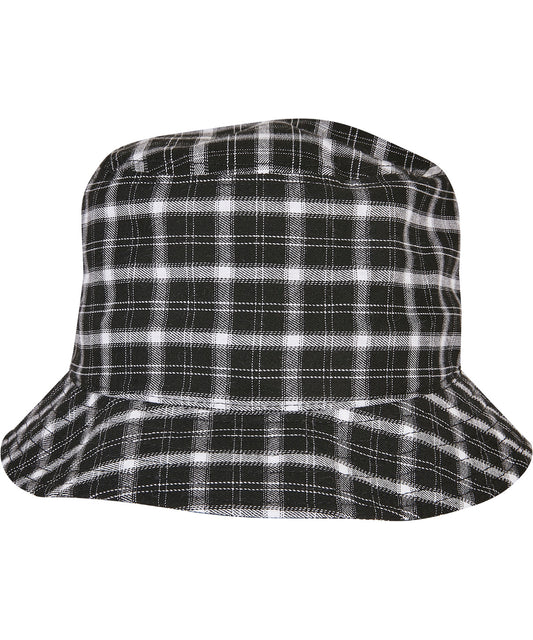 Flexfit by Yupoong YP198 Check bucket hat (5003C) in Black/Grey