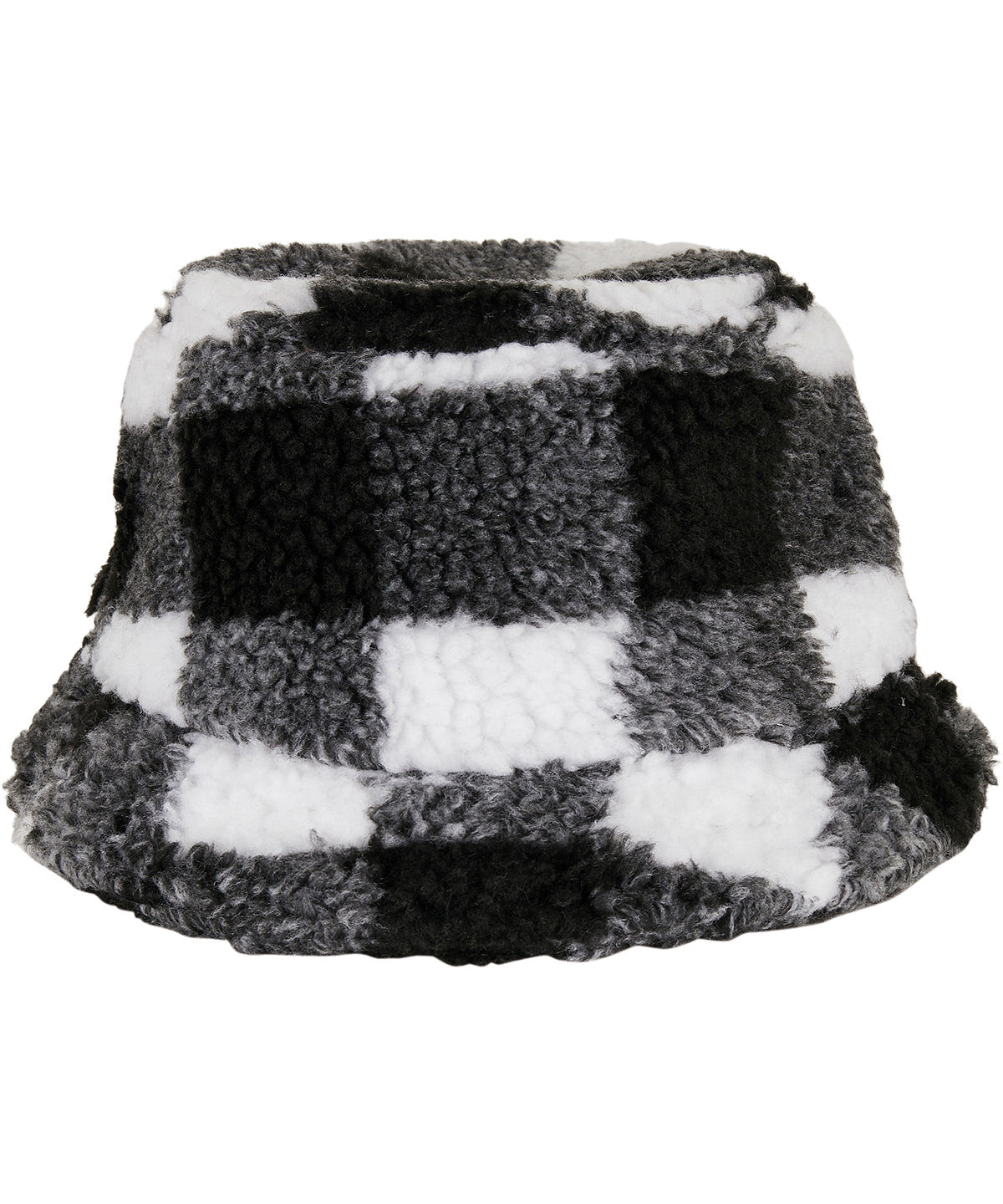 Flexfit by Yupoong YP205 Sherpa check bucket hat (5003SC) in White/Black