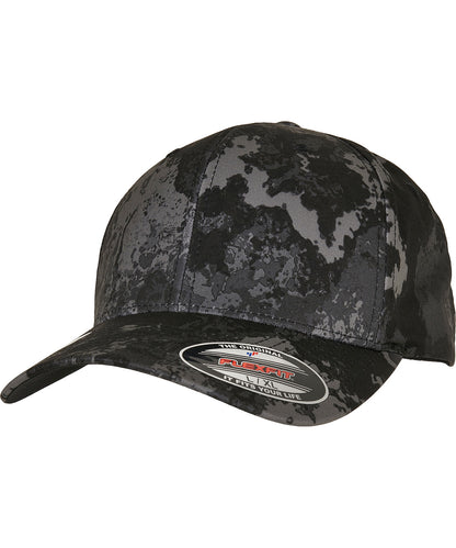 Flexfit by Yupoong YP224 Flexfit Veil Camo™ cap (6277VC) in Poseidon Black