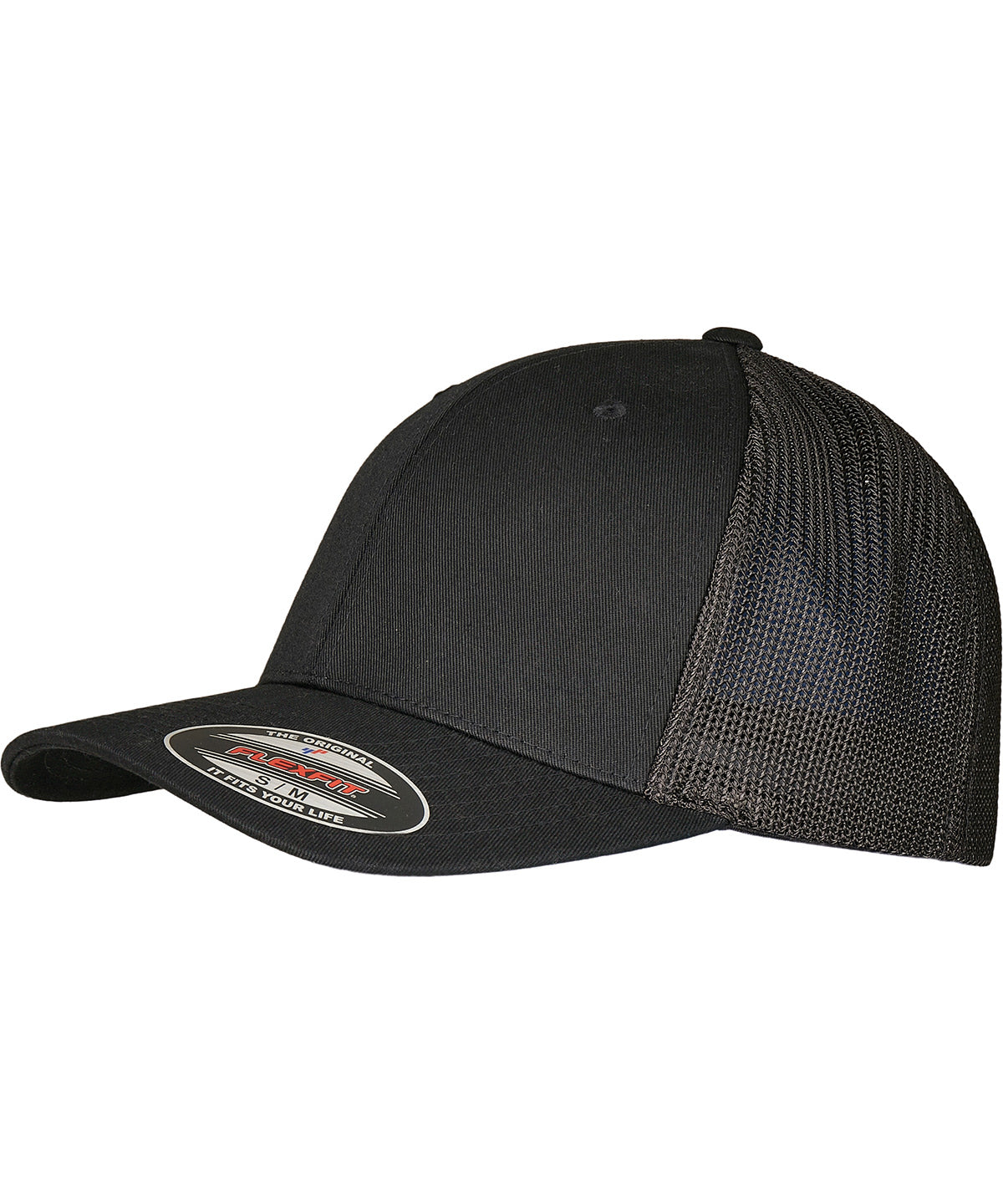 Flexfit by Yupoong YP231 Flexfit trucker recycled mesh (6511RM) in Black/Black