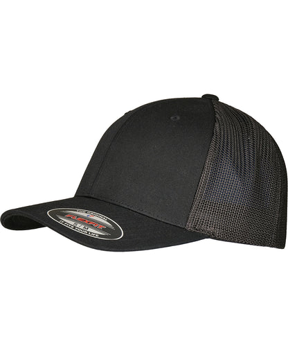 Flexfit by Yupoong YP231 Flexfit trucker recycled mesh (6511RM) in Black/Black