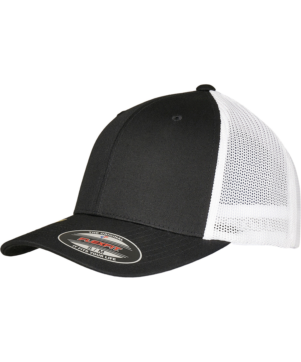 Flexfit by Yupoong YP231 Flexfit trucker recycled mesh (6511RM) in Black/White