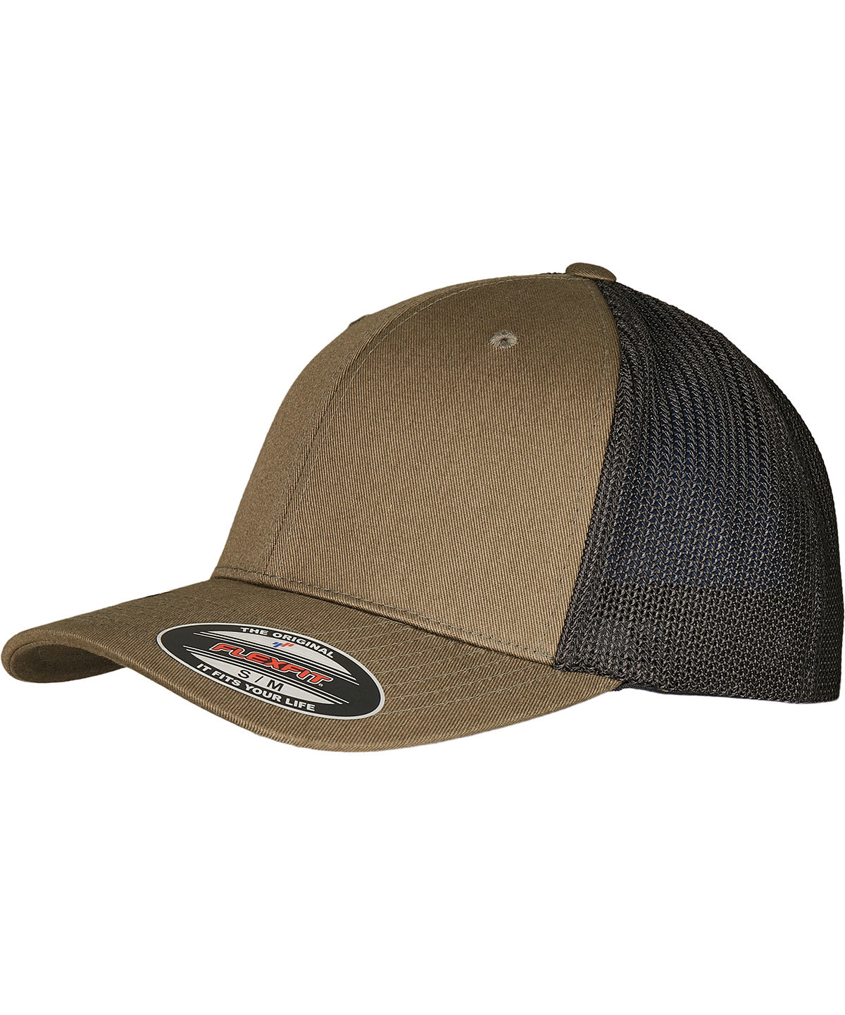 Flexfit by Yupoong YP231 Flexfit trucker recycled mesh (6511RM) in Olive/Black