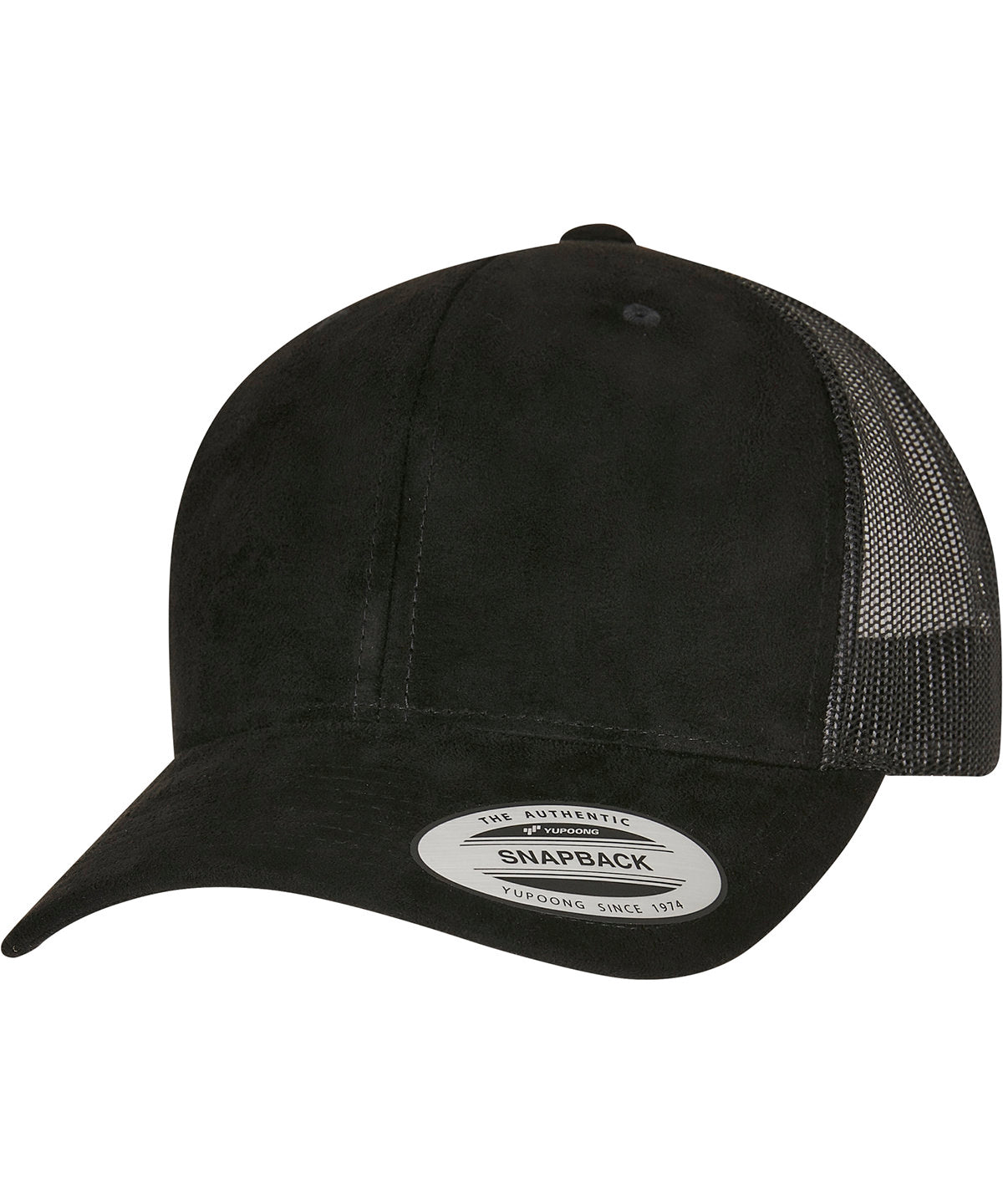 Flexfit by Yupoong YP236 Imitation suede leather trucker cap (6606SU) in Black