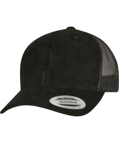 Flexfit by Yupoong YP236 Imitation suede leather trucker cap (6606SU) in Black