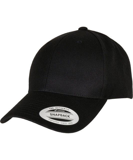 Flexfit by Yupoong YP240 Premium curved visor snapback cap (6789M) in Black
