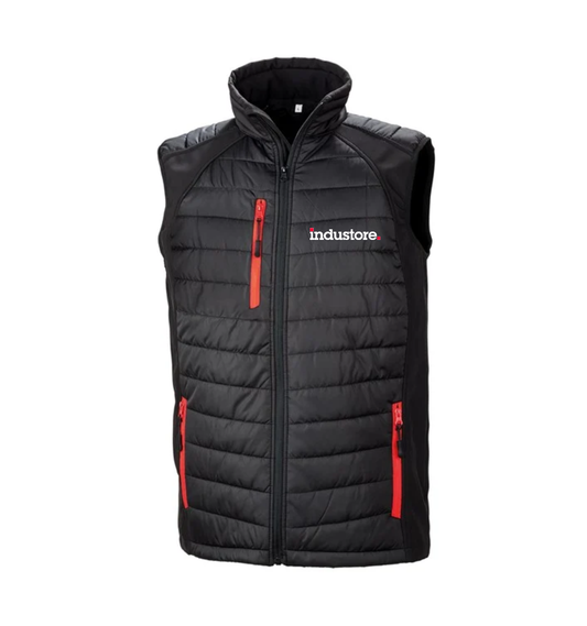 R238X Compass padded softshell gilet Red Zips - industore.