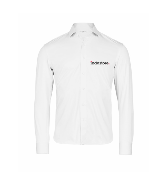 Black & Red Embroidered Logo Teejays active stretch shirt - industore.
