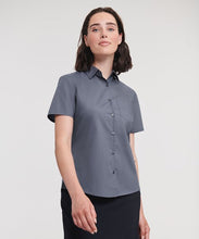 Load image into Gallery viewer, Women&#39;s short sleeve polycotton easycare poplin shirt
