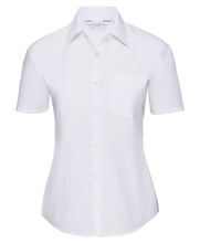 Load image into Gallery viewer, Women&#39;s short sleeve polycotton easycare poplin shirt
