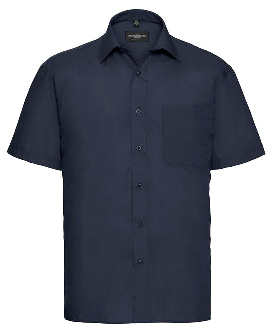 Short sleeve polycotton easy care poplin shirt