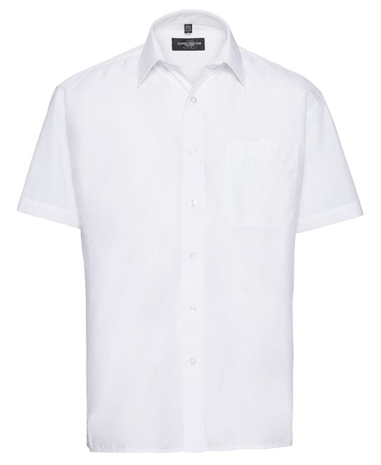 Short sleeve polycotton easy care poplin shirt