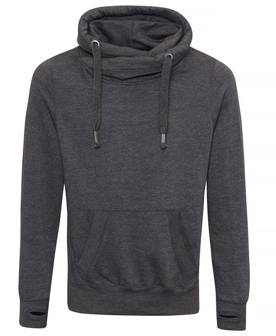 AWDis Just Hoods JH021 Cross neck hoodie in Charcoal