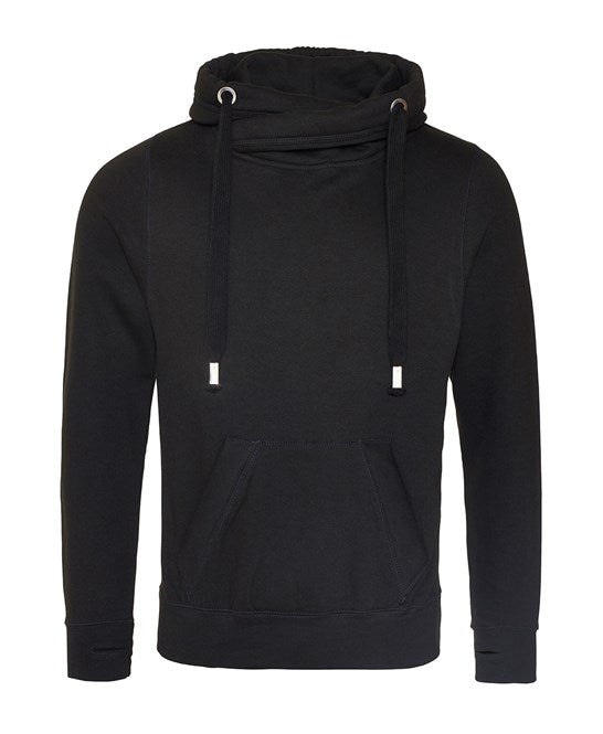 AWDis Just Hoods JH021 Cross neck hoodie in Black Smoke