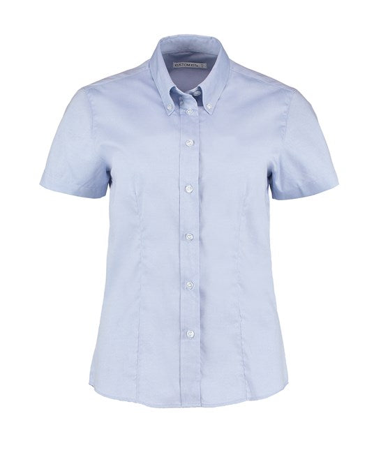 Women's corporate Oxford blouse short-sleeved