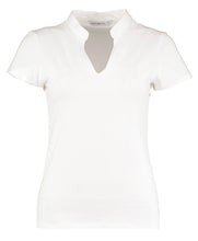 Load image into Gallery viewer, Women&#39;s corporate short-sleeved top v-neck mandarin collar
