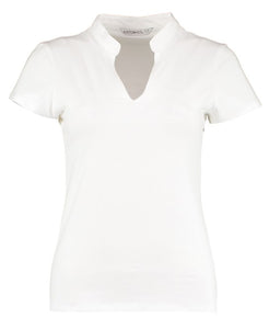 Women's corporate short-sleeved top v-neck mandarin collar